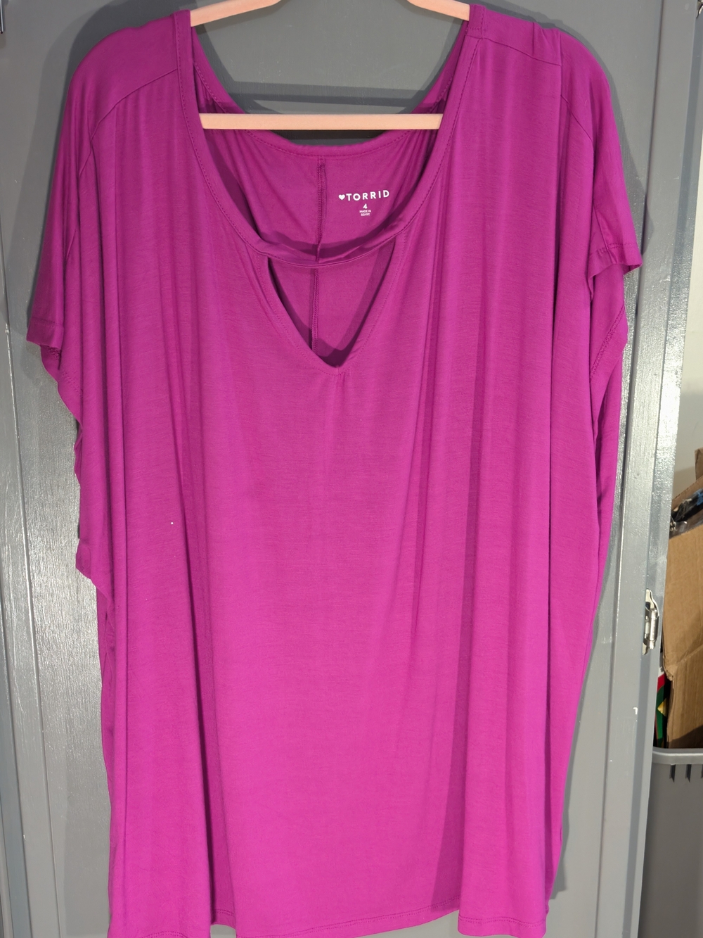 torrid Plus-Size V-Neck Tunic Top — Magenta